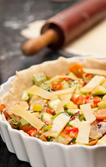 Making vegetable pie