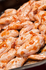Chicken wings ready to be cooked