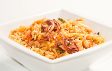 Rice with squid paella