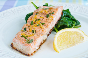 Salmon with Spinach