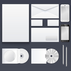 Corporate identity templates — blank, business cards, disk,
