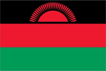 Illustration of the flag of Malawi - obrazy, fototapety, plakaty