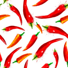 Panele Szklane Podświetlane  Pieprzowy wzór, letnia kompozycja czerwonej papryki chili