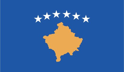 Illustration of the flag of Kosovo - obrazy, fototapety, plakaty