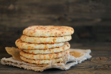 Traditional finnish cheese flat bread