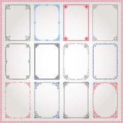 Decorative frames and borders A4 proportions set #3