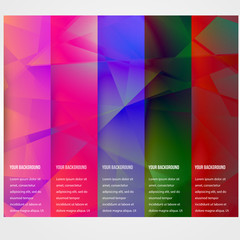 Abstract triangle template banner. Color set