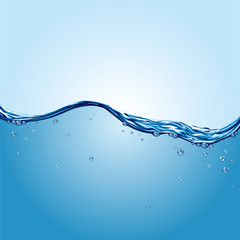 Water wave and air bubbles. Vector