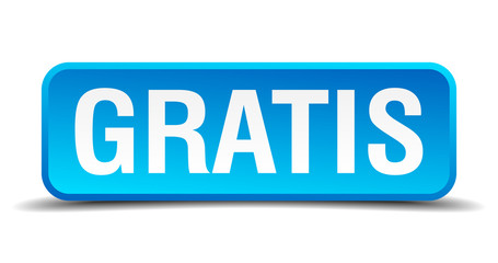Gratis blue 3d realistic square isolated button