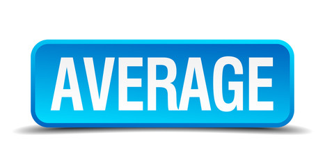 average blue 3d realistic square isolated button