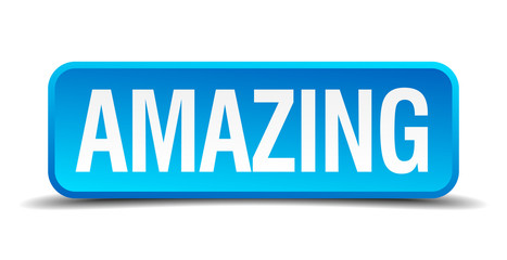 Amazing blue 3d realistic square isolated button