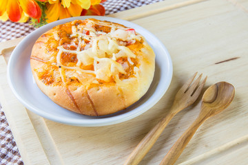 Pizza with crab.