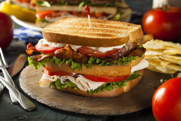 Turkey and Bacon Club Sandwich