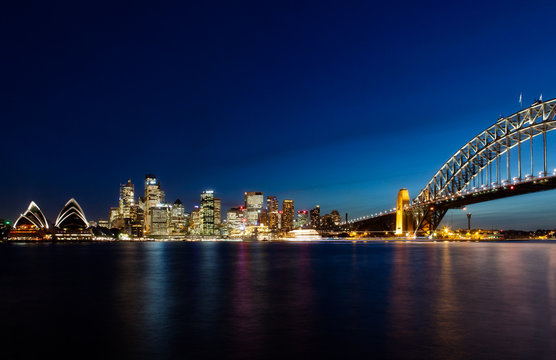 Skyline Of Sydney By Night