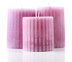 Candles isolated on white