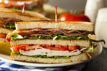 Turkey and Bacon Club Sandwich