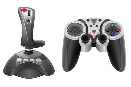 set icons joysticks modern for gaming consoles vector illustrati