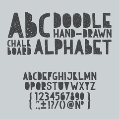 Hand draw doodle abc, alphabet grunge scratch type font vector