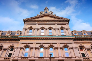 Baltimore City Hall in sunset light, USA