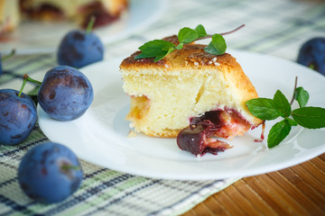 cake with plums