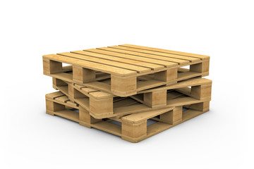 Wooden pallet isolated on white background