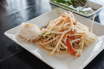 Papaya spicy salad named 