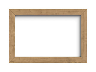 Wooden frame isolated on a white background