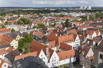 Fototapeta na wymiar Jakobervorstadt und Skyline von Augsburg
