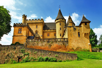 Fototapeta na wymiar castles of France collection - Puymartin (Dordogne department)