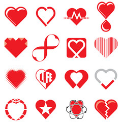 Set of Heart Concept Icons