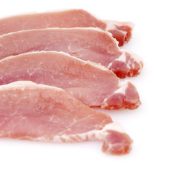 Piece of raw meat cut into steaks