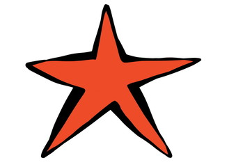 doodle orange star