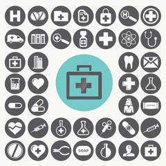 Medical and Healthcare icons set. Illustration eps10