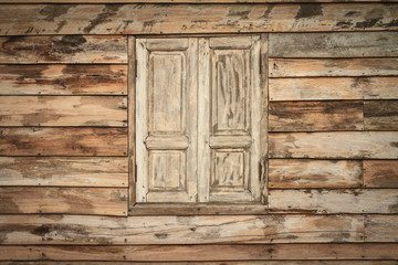 Old wooden wall and window