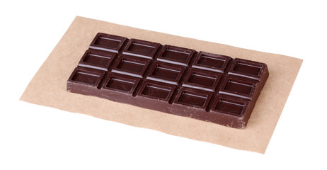 Chocolate bar isolated on white