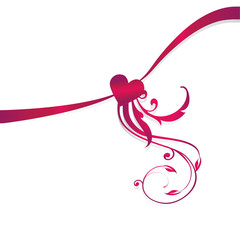 bow ribbon red heart