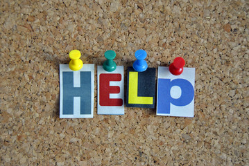 Slogan Pinnwand Hilfe /  Pinboard Slogan Helpful