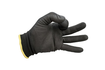 black work gloves isolated