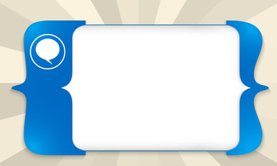 blue square brackets for entering any text with speech bubble