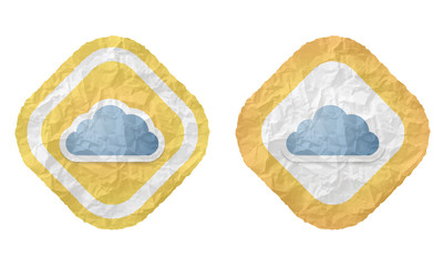 two frames with texture crumpled paper and cloud