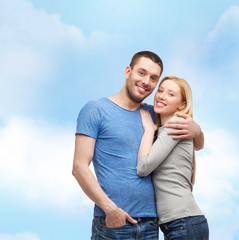 Fototapeta premium smiling couple hugging