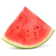 Sliced ripe watermelon isolated on white background cutout
