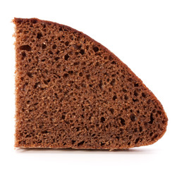 Slice of fresh rye bread isolated on white background cutout