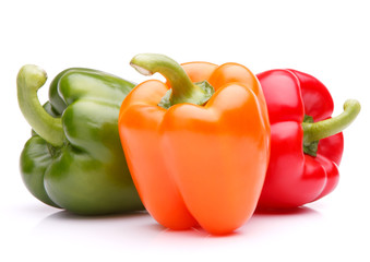 Sweet bell pepper isolated on white background cutout