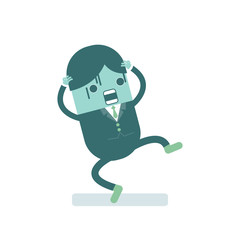 Vector illustration of businessman scared and shocked