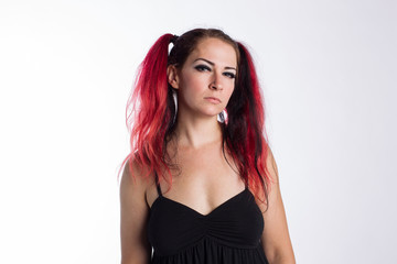 Fototapeta premium Punk girl with red hair
