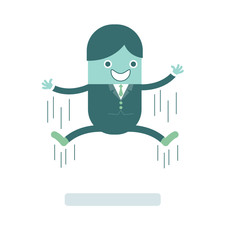 Vector illustration of cartoon character businessman smiling jum