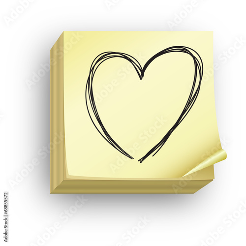 "Postit coeur" fichier vectoriel libre de droits sur la banque d