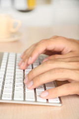 Man working with keyboard