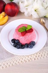 Round shaped cake with berries